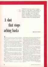 Better Homes & Gardens September 1956 Magazine Article: A shot that stops aching backs
