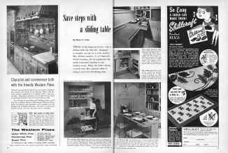 Better Homes & Gardens September 1956 Magazine Article: Save steps with a sliding table