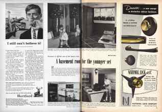 Better Homes & Gardens September 1956 Magazine Article: Pressure is off the rest of the house with A basement room for the younger set