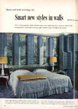 Better Homes & Gardens November 1956 Magazine Article: Quiet and bold coverings set Smart new styles in walls