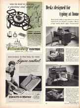 Better Homes & Gardens December 1956 Magazine Article: Desks designed for typing at home