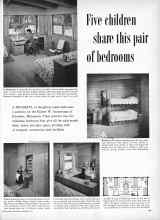 Better Homes & Gardens December 1956 Magazine Article: Five children share this pair of bedrooms