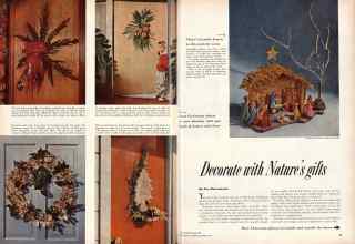 Better Homes & Gardens December 1956 Magazine Article: Decorate with Nature's gifts