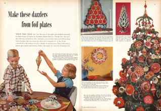 Better Homes & Gardens December 1956 Magazine Article: Make these dazzlers from foil plates