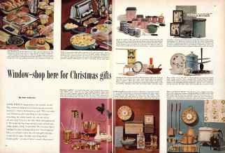 Better Homes & Gardens December 1956 Magazine Article: Window-shop here for Christmas gifts