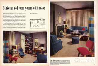 Better Homes & Gardens January 1957 Magazine Article: Make an old room young with color