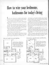 Better Homes & Gardens February 1957 Magazine Article: How to wire your bedrooms, bathrooms for today's living