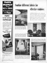 Better Homes & Gardens April 1957 Magazine Article: Combine different fabrics for effective windows