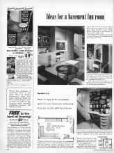 Better Homes & Gardens April 1957 Magazine Article: Ideas for a basement fun room