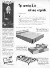 Better Homes & Gardens April 1957 Magazine Article: Tips on sewing fitted and fancy bedspreads