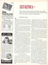 Better Homes & Gardens April 1957 Magazine Article: LEUKEMIA