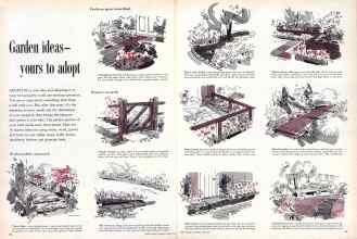 Better Homes & Gardens April 1957 Magazine Article: Garden ideas--yours to adopt