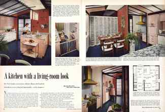 Better Homes & Gardens April 1957 Magazine Article: A kitchen with a living-room look
