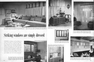 Better Homes & Gardens April 1957 Magazine Article: Striking windows are simply dressed