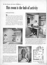 Better Homes & Gardens May 1957 Magazine Article: This room is the hub of activity