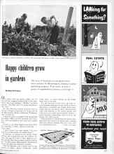 Better Homes & Gardens May 1957 Magazine Article: Happy children grow in gardens