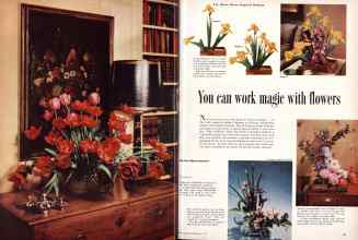 Better Homes & Gardens May 1957 Magazine Article: You can work magic with flowers
