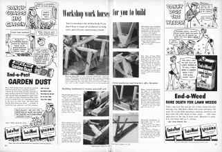 Better Homes & Gardens May 1957 Magazine Article: Workshop work horses for you to build