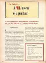 Better Homes & Gardens June 1957 Magazine Article: For diabetics--A PILL instead of a puncture!