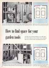 Better Homes & Gardens July 1957 Magazine Article: How to find space for your garden tools