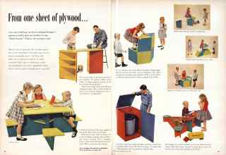 Better Homes & Gardens July 1957 Magazine Article: From one sheet of plywood...