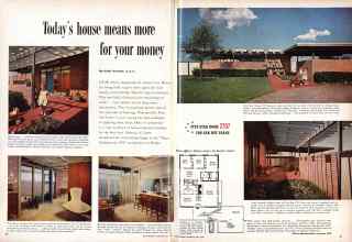 Better Homes & Gardens July 1957 Magazine Article: Today's house means more for your money