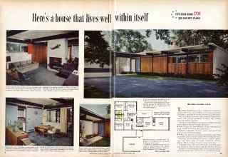 Better Homes & Gardens August 1957 Magazine Article: Here's a house that lives well within itself