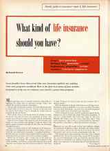Better Homes & Gardens October 1957 Magazine Article: What kind of life insurance should you have?