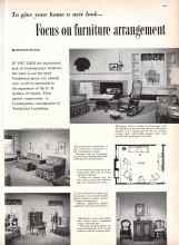 Better Homes & Gardens October 1957 Magazine Article: Focus on furniture arrangement