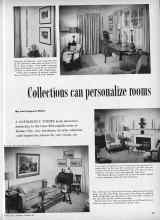 Better Homes & Gardens October 1957 Magazine Article: Collections can personalize rooms