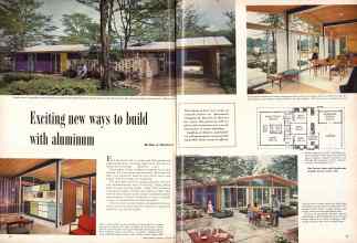 Better Homes & Gardens October 1957 Magazine Article: Exciting new ways to build with aluminum