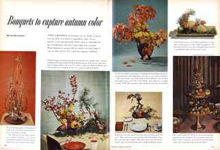 Better Homes & Gardens October 1957 Magazine Article: Bouquets to capture autumn color