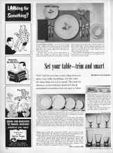 Better Homes & Gardens November 1957 Magazine Article: Set your table--trim and smart