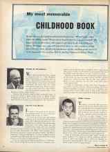 Better Homes & Gardens December 1957 Magazine Article: My most memorable CHILDHOOD BOOK