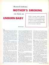 Better Homes & Gardens January 1958 Magazine Article: Research indicates MOTHER'S SMOKING can harm an UNBORN BABY
