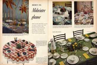 Better Homes & Gardens January 1958 Magazine Article: HERE'S TO Midwinter glamor