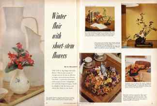 Better Homes & Gardens February 1958 Magazine Article: Winter flair with short-stem flowers