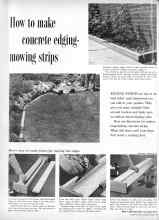 Better Homes & Gardens April 1958 Magazine Article: How to make concrete edging-mowing strips