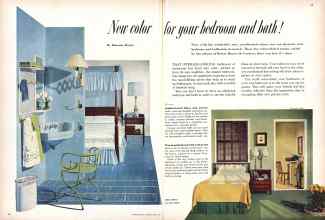 Better Homes & Gardens April 1958 Magazine Article: New color for your bedroom and bath!