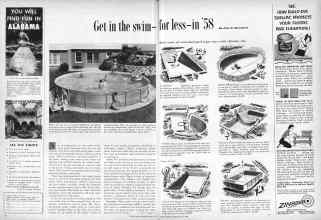 Better Homes & Gardens May 1958 Magazine Article: Get in the swim for less-in '58