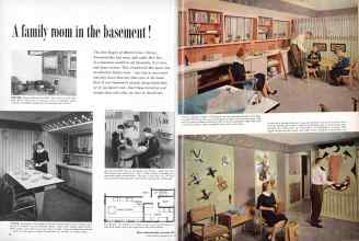 Better Homes & Gardens May 1958 Magazine Article: A family room in the basement!