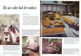 Better Homes & Gardens July 1958 Magazine Article: The one-color look for coolness