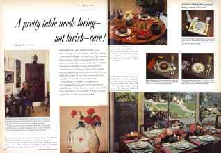 Better Homes & Gardens July 1958 Magazine Article: A pretty table needs loving--not lavish--care!