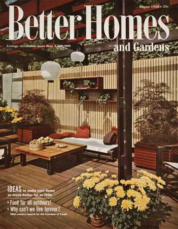 Better Homes & Gardens August 1958 Magazine Cover