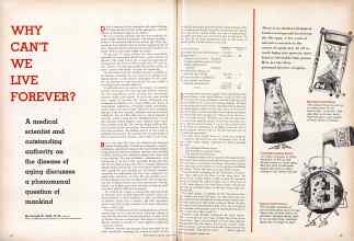 Better Homes & Gardens August 1958 Magazine Article: WHY CAN'T WE LIVE FOREVER?