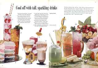 Better Homes & Gardens August 1958 Magazine Article: Cool off with tall, sparkling drinks