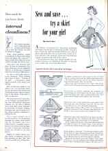 Better Homes & Gardens September 1958 Magazine Article: Sew and save . . . try a skirt for jour girl