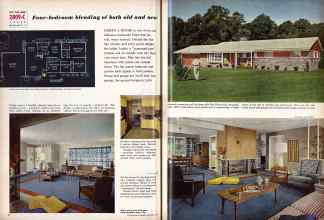 Better Homes & Gardens September 1958 Magazine Article: Four-bedroom blending both old and new