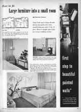 Better Homes & Gardens October 1958 Magazine Article: How to fit Large furniture into a small room