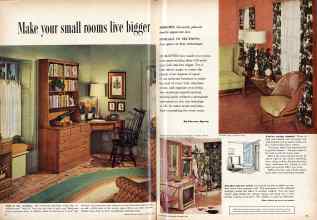 Better Homes & Gardens October 1958 Magazine Article: Make your small rooms live bigger